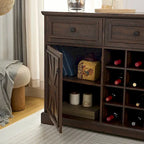 Farmhouse Buffet Cabinet with Drawer Storage and Wine Bar Cabinet