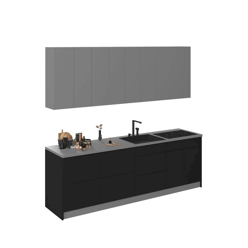 Kitchen Fusion Collection Black Color Base Size 8.5Ft Wide - 103x24