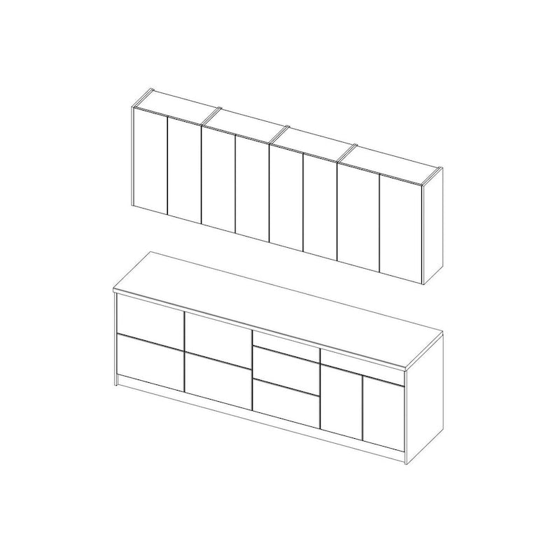 Kitchen Fusion Collection Black Color Base Size 8.5Ft Wide - 103x24