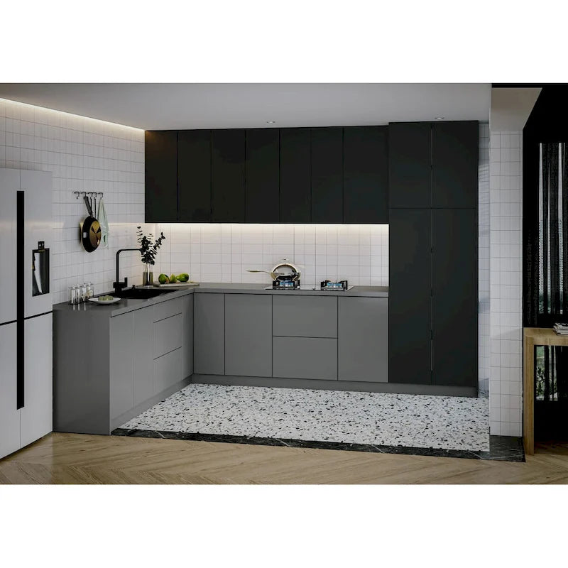 Kitchen Harmony Collection Gray & Black Color Base Size 8x10Ft Wide - 126x96
