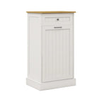 Freestanding Kitchen Trash Cabinet, Modern Wood 20-Inch Tilt-Out Trash Cabinet with Storage Drawer