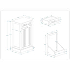 Freestanding Kitchen Trash Cabinet, Modern Wood 20-Inch Tilt-Out Trash Cabinet with Storage Drawer