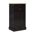Freestanding Kitchen Trash Cabinet, Modern Wood 20-Inch Tilt-Out Trash Cabinet with Storage Drawer