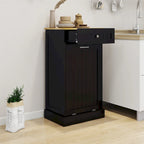 Freestanding Kitchen Trash Cabinet, Modern Wood 20-Inch Tilt-Out Trash Cabinet with Storage Drawer