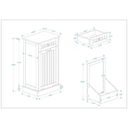 Freestanding Kitchen Trash Cabinet, Modern Wood 20-Inch Tilt-Out Trash Cabinet with Storage Drawer