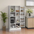 14-Tier Freestanding Kitchen Pantry Storage Cabinet with 2 Doors