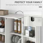 14-Tier Freestanding Kitchen Pantry Storage Cabinet with 2 Doors