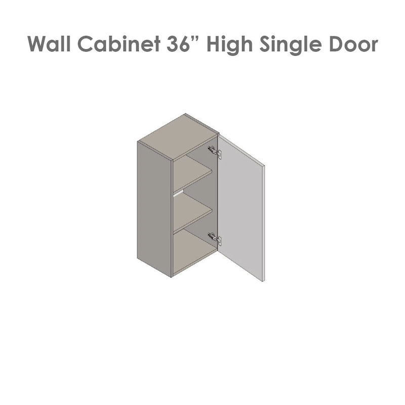 18 x 36 Wall Cabinet-Single Door-Grey - 18 x 36 x 12