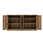 64.96W Rattan Sideboard with 4-Door Storage Cabinet - N/A