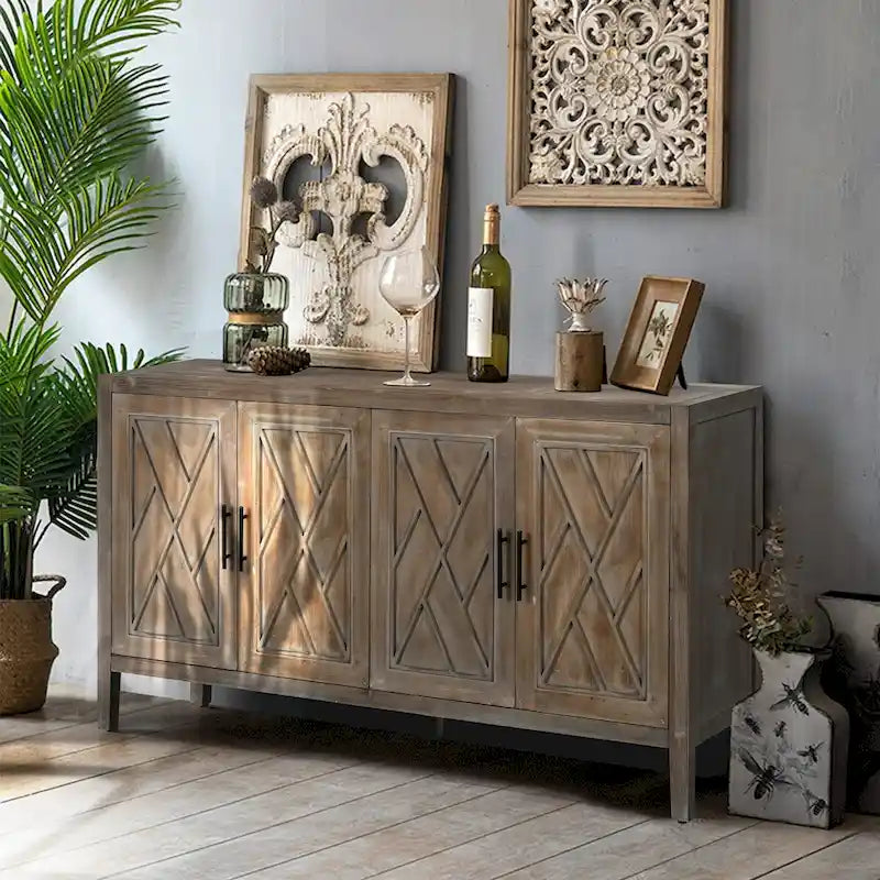 4 Door Wooden Twill Sideboard