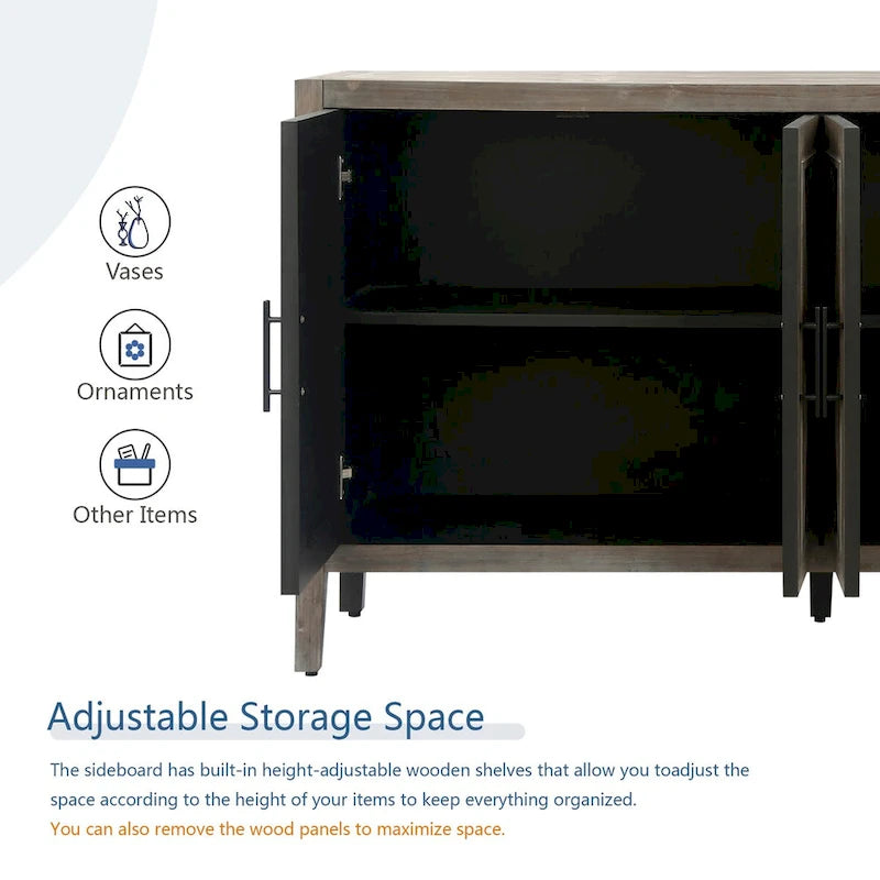 4 Door Wooden Twill Sideboard
