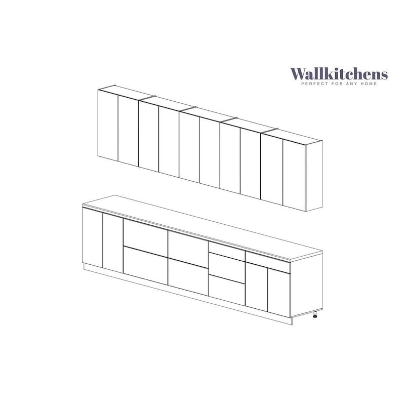 Kitchen Signature Collection White Matte Color Base Size 13Ft Wide - 153x24