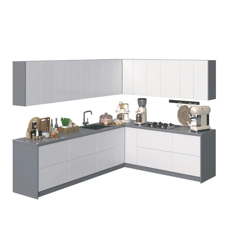 Kitchen Culinary Collection White Gloss Color Base Size 10Ft Wide - 94x120