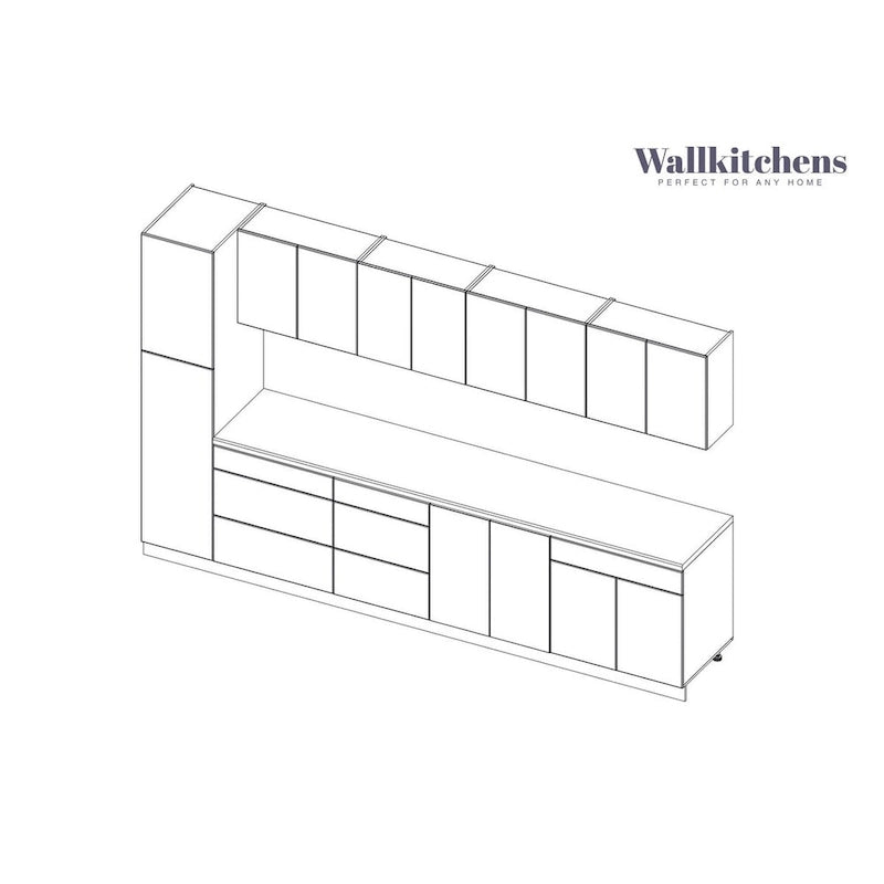 Kitchen Elegant Collection Black Color Base Size 11Ft Wide - 135x24