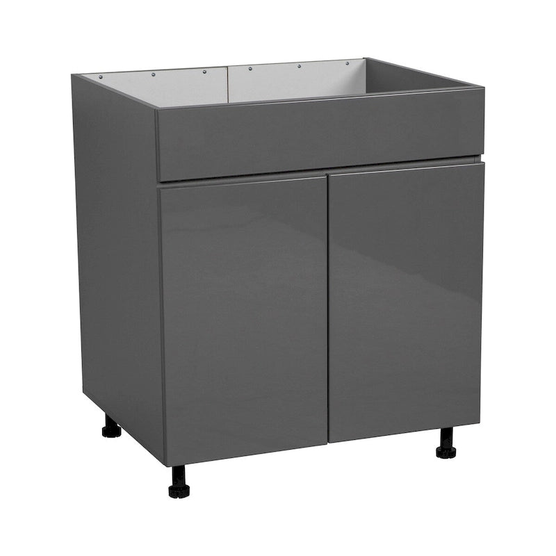 36 Sink Base Cabinets-High Double Door-Grey - 36 x 34 1/2 x 23 3/8