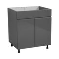 36 Sink Base Cabinets-High Double Door-Grey - 36 x 34 1/2 x 23 3/8