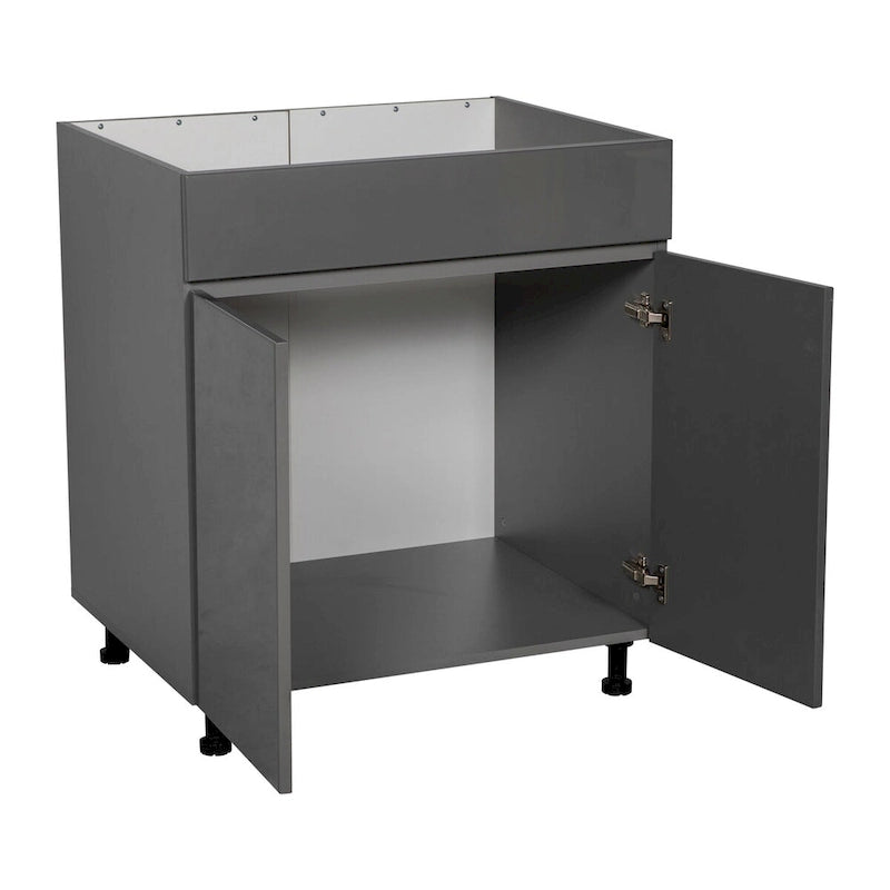 36 Sink Base Cabinets-High Double Door-Grey - 36 x 34 1/2 x 23 3/8