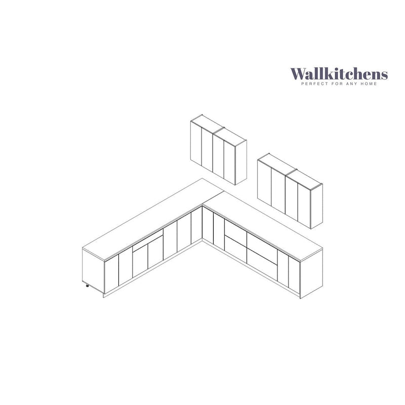 Kitchen Prodigy Collection White Matte Color Base Size 11Ft Wide - 130x130