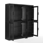 Crosley Essen 2Pc Glass Door Kitchen Pantry Storage Cabinet Set