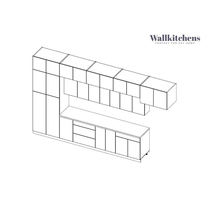 Kitchen Serene Collection White Matte Color Base Size 15Ft Wide - 180x107