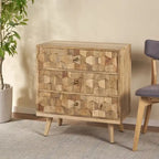 3 Drawer Modern Wood Dresser Accent Storage Cabinet Chest - N/A