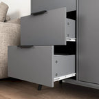 Storage Cabinet with 3 Drawers & Adjustable Shelf, Mid Century Cabinet with Door, Accent Cabinet