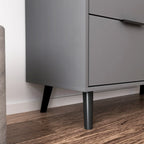 Storage Cabinet with 3 Drawers & Adjustable Shelf, Mid Century Cabinet with Door, Accent Cabinet