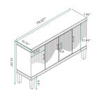 70.07 Wood Storage Cabinet with 4 Doors and Adjustable Shelves