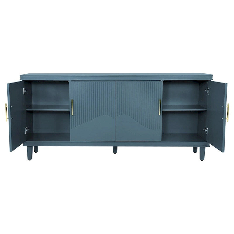 70.07 Wood Storage Cabinet with 4 Doors and Adjustable Shelves