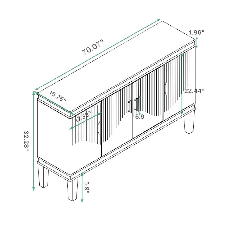 Large Size 4-Door Cabinet
