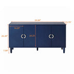 Stylish and Functional 4-Door Storage Cabinet with Pine legs and MDF, for Living Room Bedroom,and Kitchen
