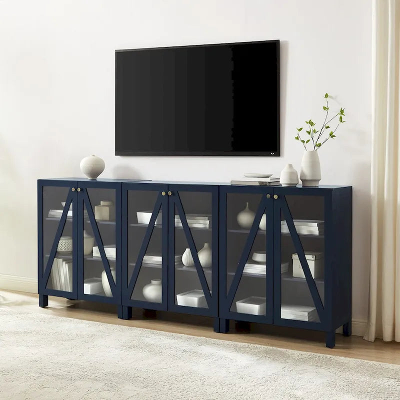 Crosley Cassai 3Pc Media Storage Cabinet Set