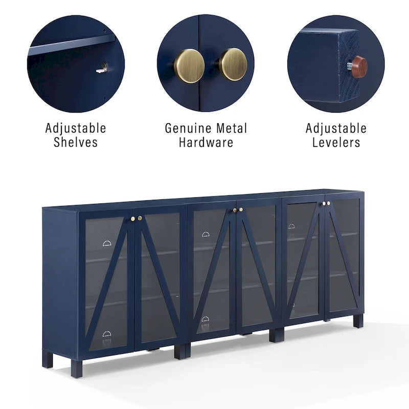 Crosley Cassai 3Pc Media Storage Cabinet Set