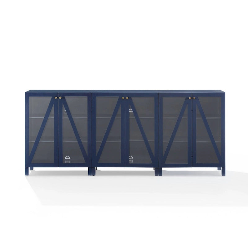 Crosley Cassai 3Pc Media Storage Cabinet Set