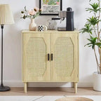 Grondin Boho Style 2 Doors Accent Cabinet Mid-Century Modern Storage Sideboard Buffet Console Table for Home Office
