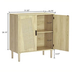 Grondin Boho Style 2 Doors Accent Cabinet Mid-Century Modern Storage Sideboard Buffet Console Table for Home Office