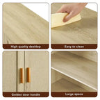 Grondin Boho Style 2 Doors Accent Cabinet Mid-Century Modern Storage Sideboard Buffet Console Table for Home Office