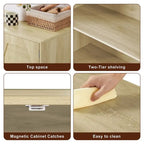 Grondin Boho Style 2 Doors Accent Cabinet Mid-Century Modern Storage Sideboard Buffet Console Table for Home Office