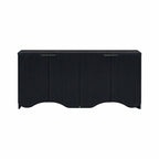 Four-Door Cabinet with Vertical Stripes and Wavy Design