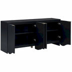 Four-Door Cabinet with Vertical Stripes and Wavy Design