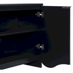 Four-Door Cabinet with Vertical Stripes and Wavy Design