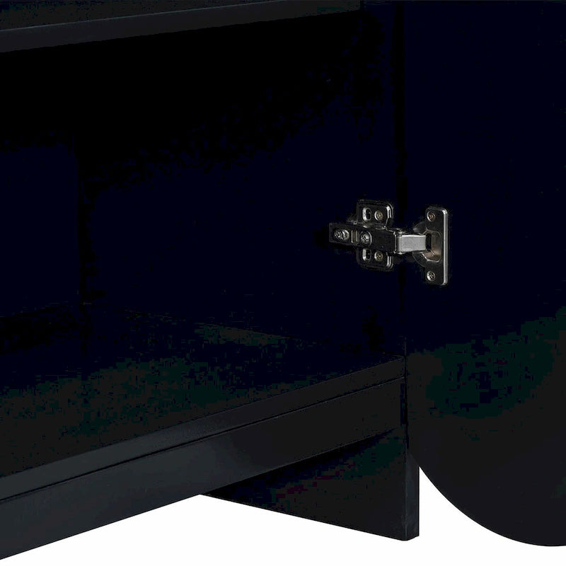 Four-Door Cabinet with Vertical Stripes and Wavy Design