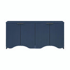 Four-Door Cabinet with Vertical Stripes and Wavy Design