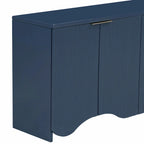 Four-Door Cabinet with Vertical Stripes and Wavy Design