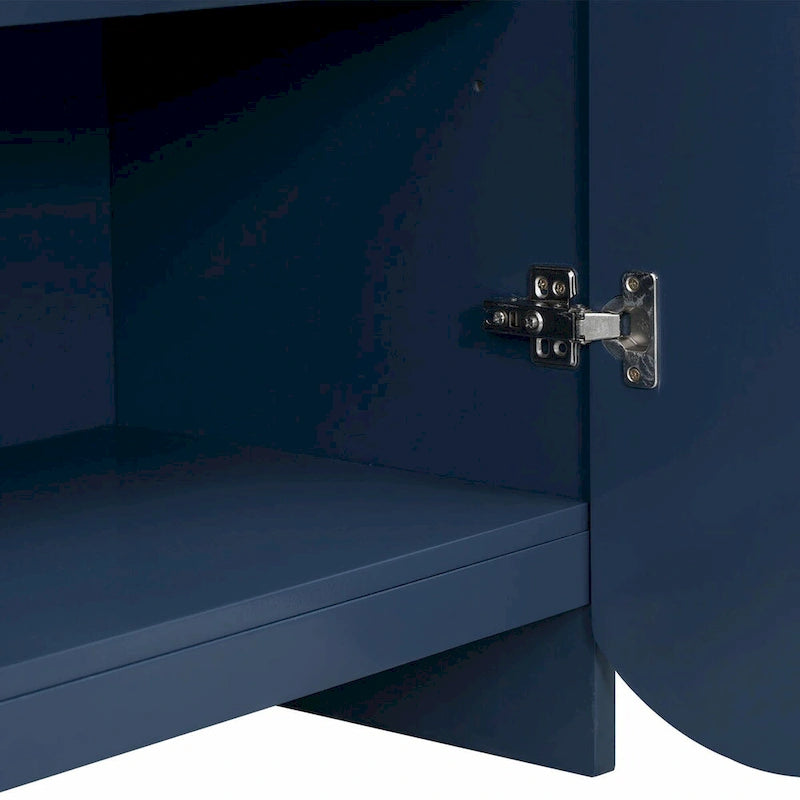 Four-Door Cabinet with Vertical Stripes and Wavy Design