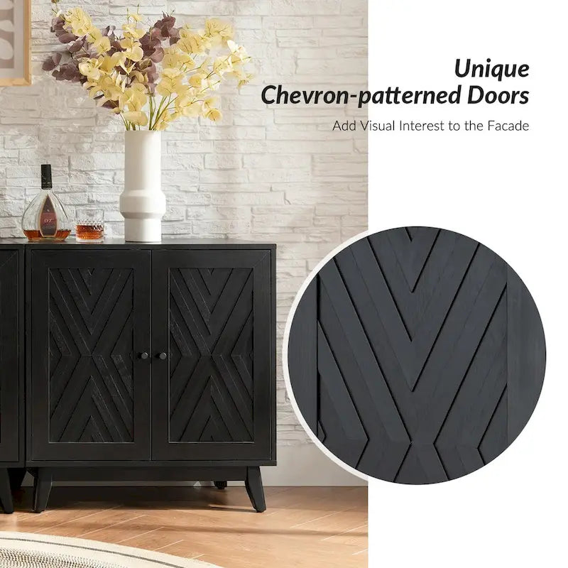 Joseph Midcentury 30Tall 2 Door Accent Cabinet Set of 2 by HULALA HOME