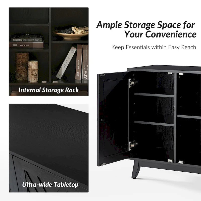 Joseph Midcentury 30Tall 2 Door Accent Cabinet Set of 2 by HULALA HOME