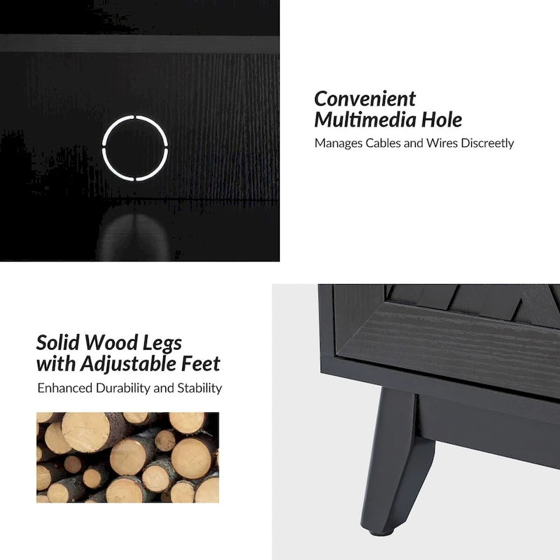 Joseph Midcentury 30Tall 2 Door Accent Cabinet Set of 2 by HULALA HOME