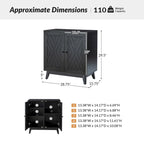 Joseph Midcentury 30Tall 2 Door Accent Cabinet Set of 2 by HULALA HOME