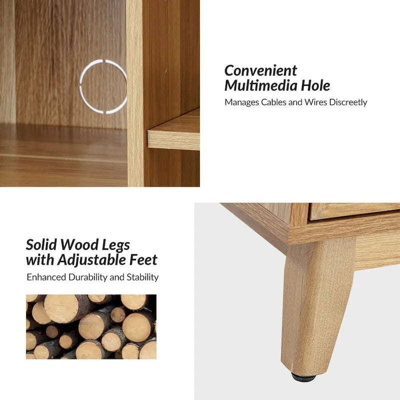 Joseph Midcentury 30Tall 2 Door Accent Cabinet Set of 2 by HULALA HOME